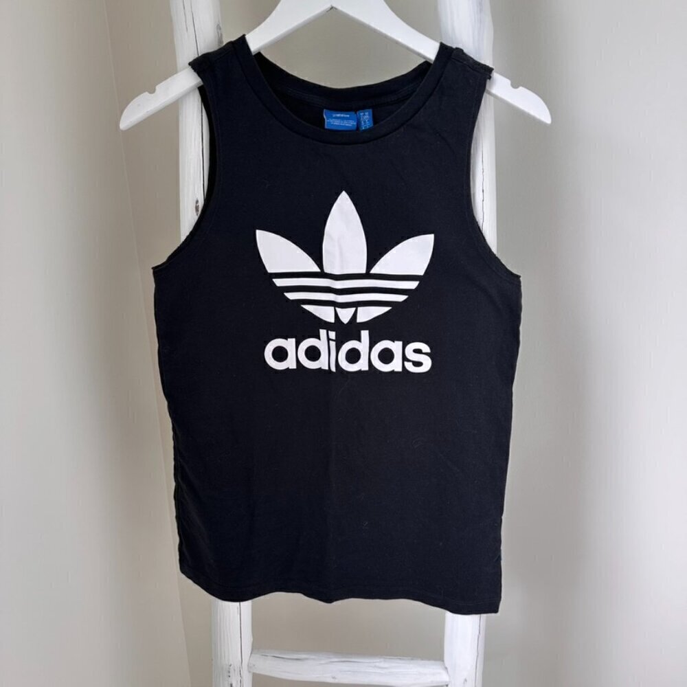 Adidas Originals Trefoil Relaxed Fit Black Tank Top Size XS